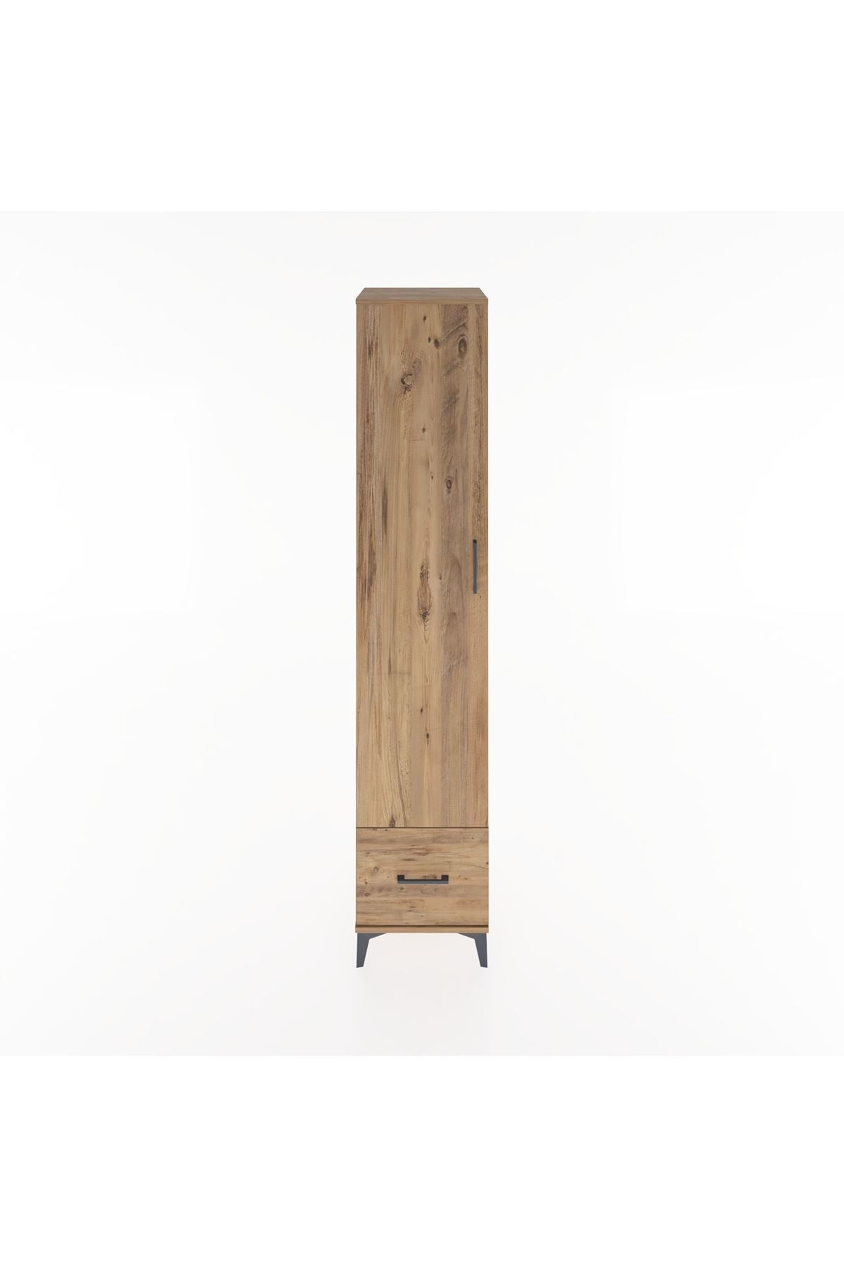 Hyperion Dolap 3 Raflı Tek Çekmeceli Tek Askılı 44x44x221 Çam-Çam