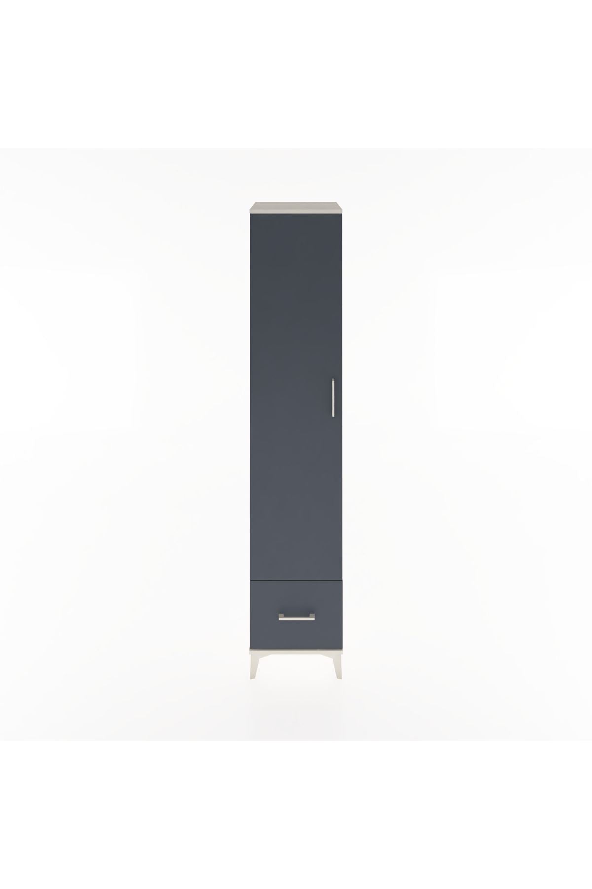 Hyperion Dolap 5 Raflı Tek Çekmeceli Tek Kapaklı 44x44x221 Aytaşı-Antrasit