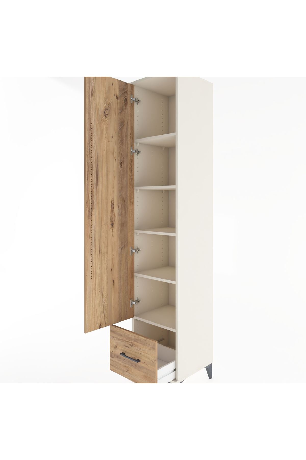 Hyperion Dolap 5 Raflı Tek Çekmeceli Tek Kapaklı 44x44x221 Aytaşı-Çam