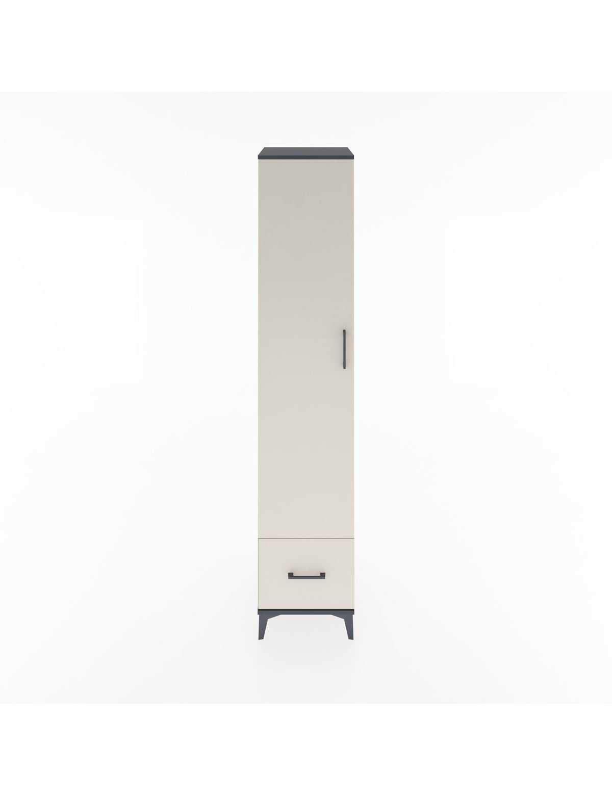 Hyperion Dolap 5 Raflı Tek Çekmeceli Tek Kapaklı 44x44x221 Antrasit-Aytaşı