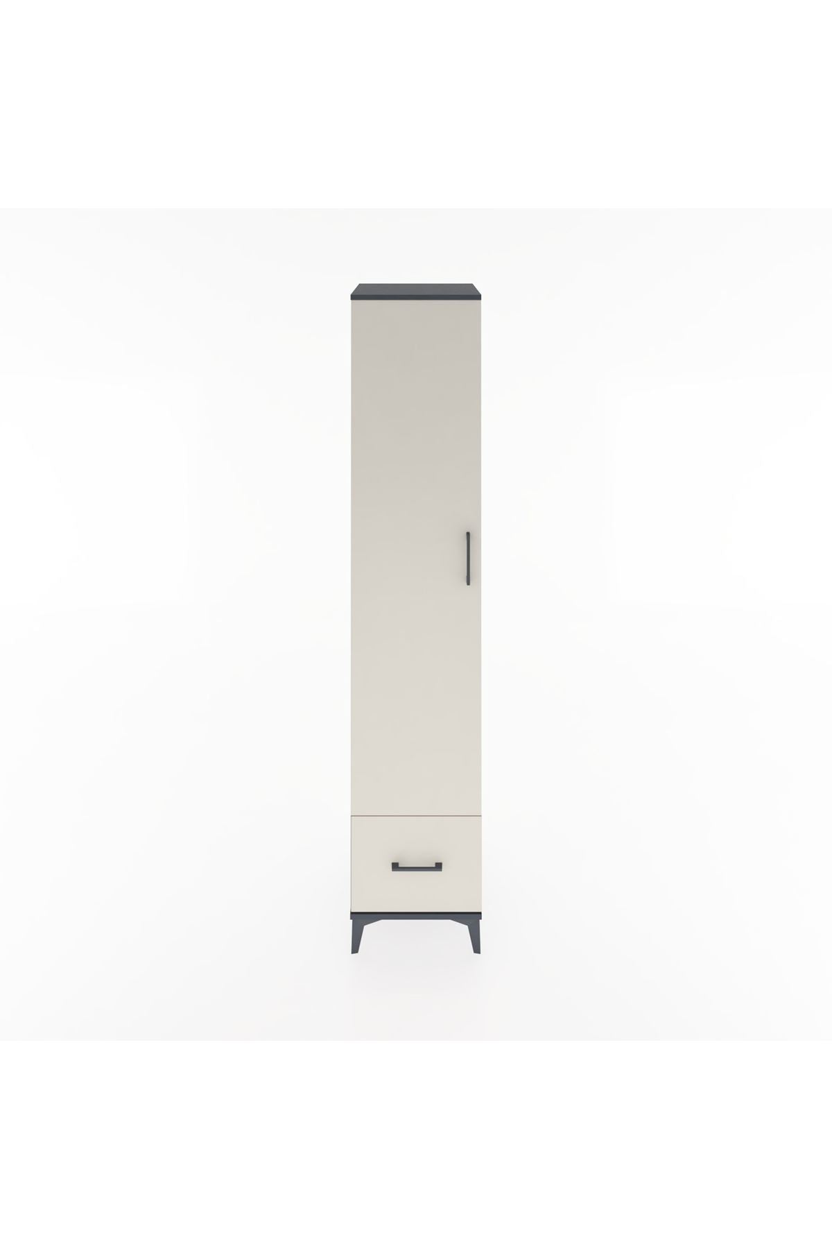 Hyperion Dolap 5 Raflı Tek Çekmeceli Tek Kapaklı 44x44x221 Antrasit-Aytaşı