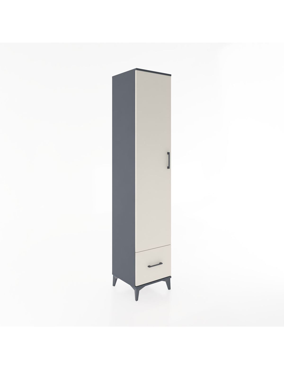 Hyperion Dolap 5 Raflı Tek Çekmeceli Tek Kapaklı 44x44x221 Antrasit-Aytaşı