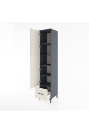 Hyperion Dolap 5 Raflı Tek Çekmeceli Tek Kapaklı 44x44x221 Antrasit-Aytaşı