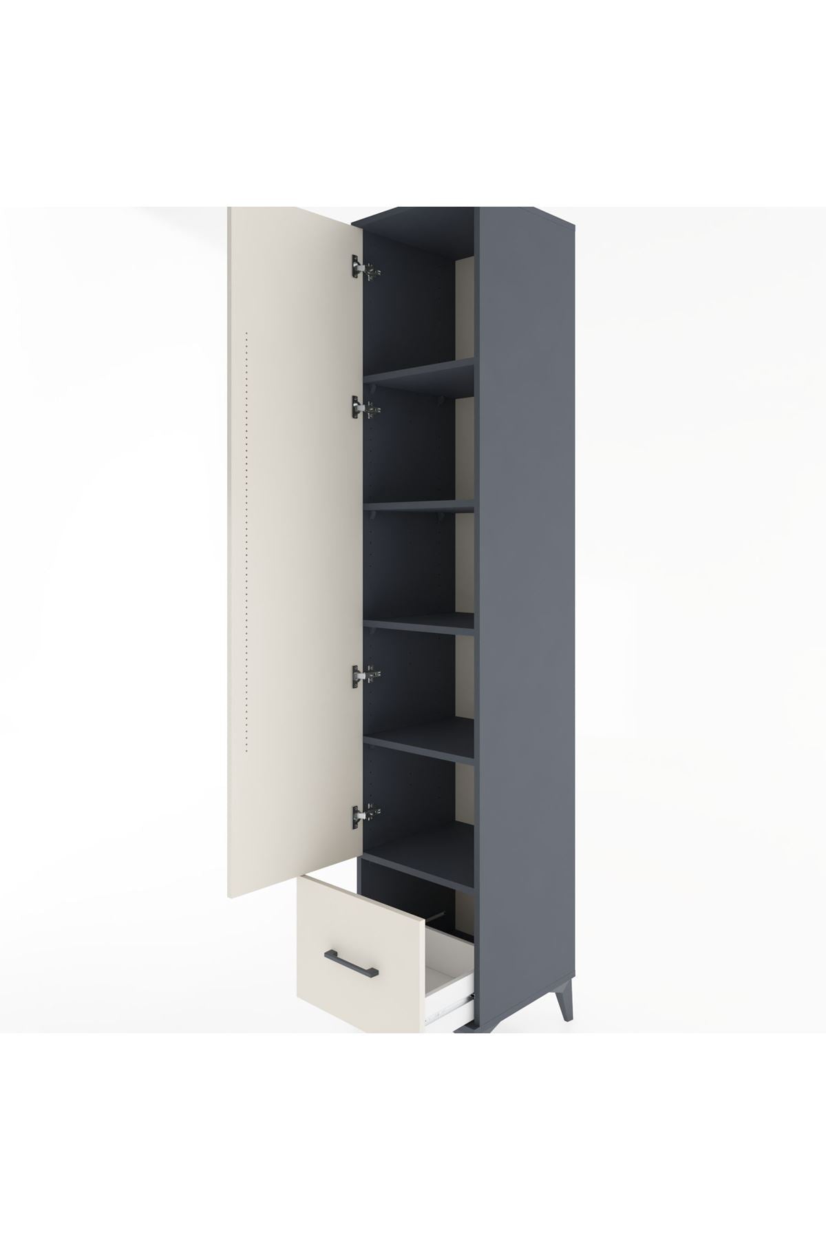 Hyperion Dolap 5 Raflı Tek Çekmeceli Tek Kapaklı 44x44x221 - S61M013V4B