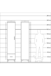 Hyperion Dolap 5 Raflı Tek Çekmeceli Tek Kapaklı 44x44x221 - S61M013V4B