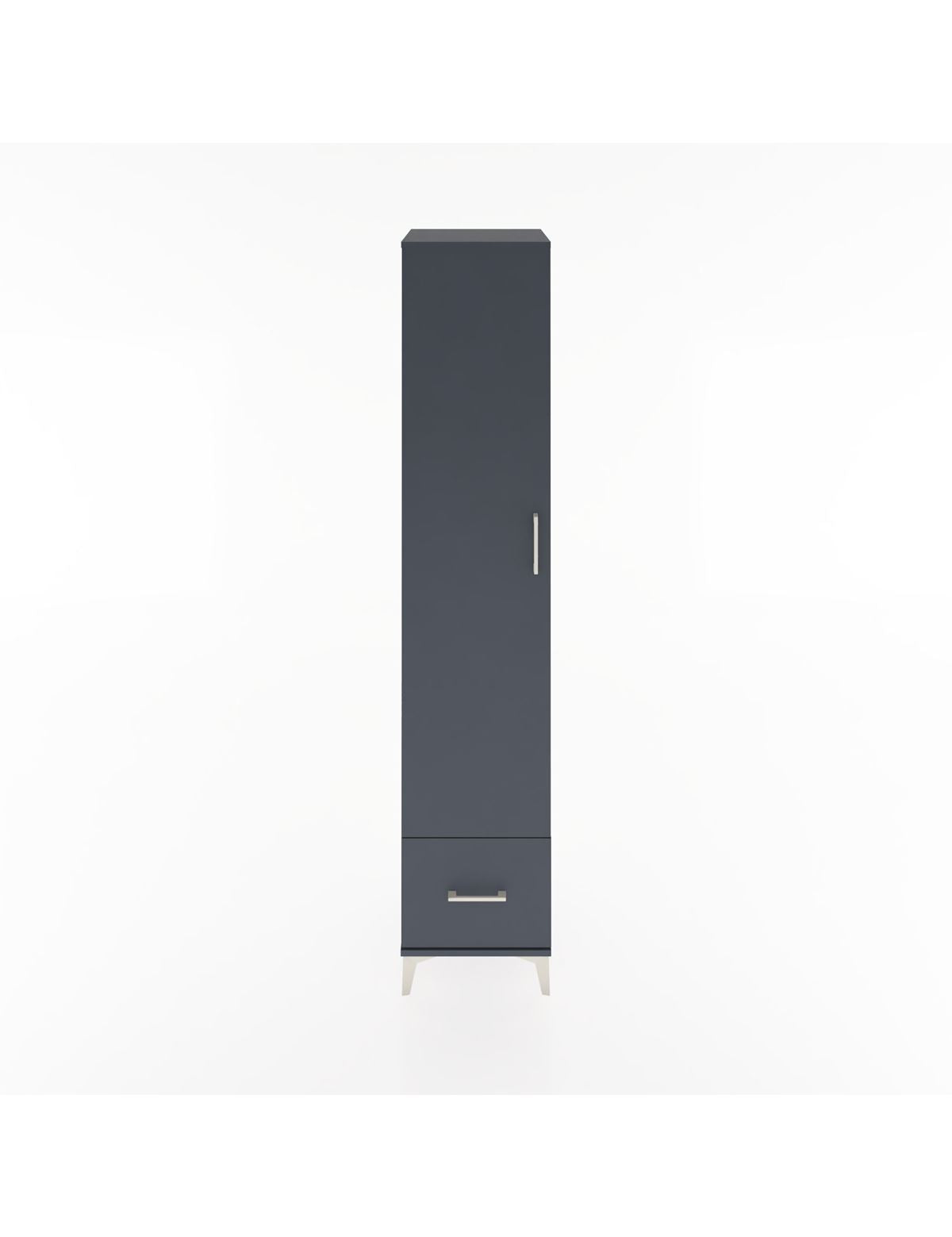 Hyperion Dolap 5 Raflı Tek Çekmeceli Tek Kapaklı 44x44x221 Antrasit-Antrasit