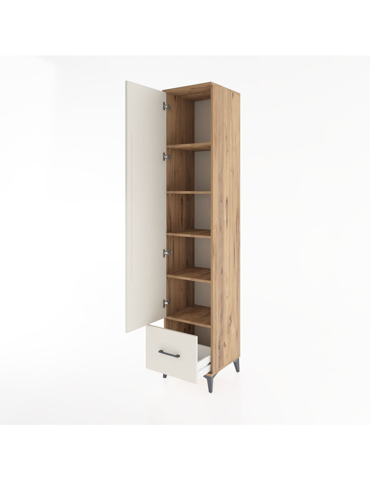 Hyperion Dolap 5 Raflı Tek Çekmeceli Tek Kapaklı 44x44x221 - S61M013V7B