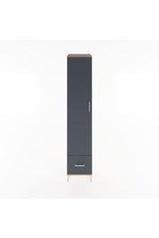 Hyperion Dolap 5 Raflı Tek Çekmeceli Tek Kapaklı 44x44x221 Çam-Antrasit