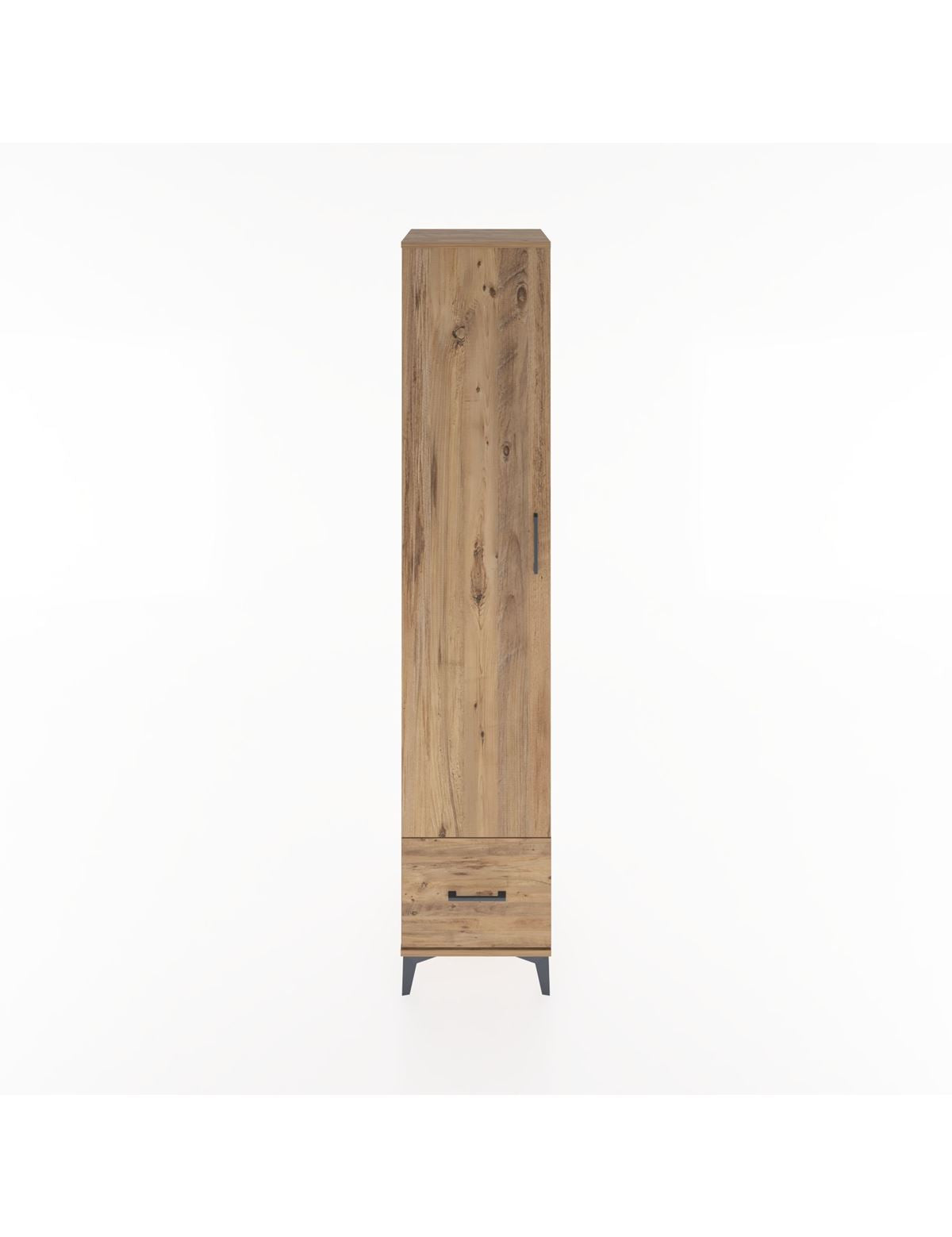 Hyperion Dolap 5 Raflı Tek Çekmeceli Tek Kapaklı 44x44x221 Çam-Çam