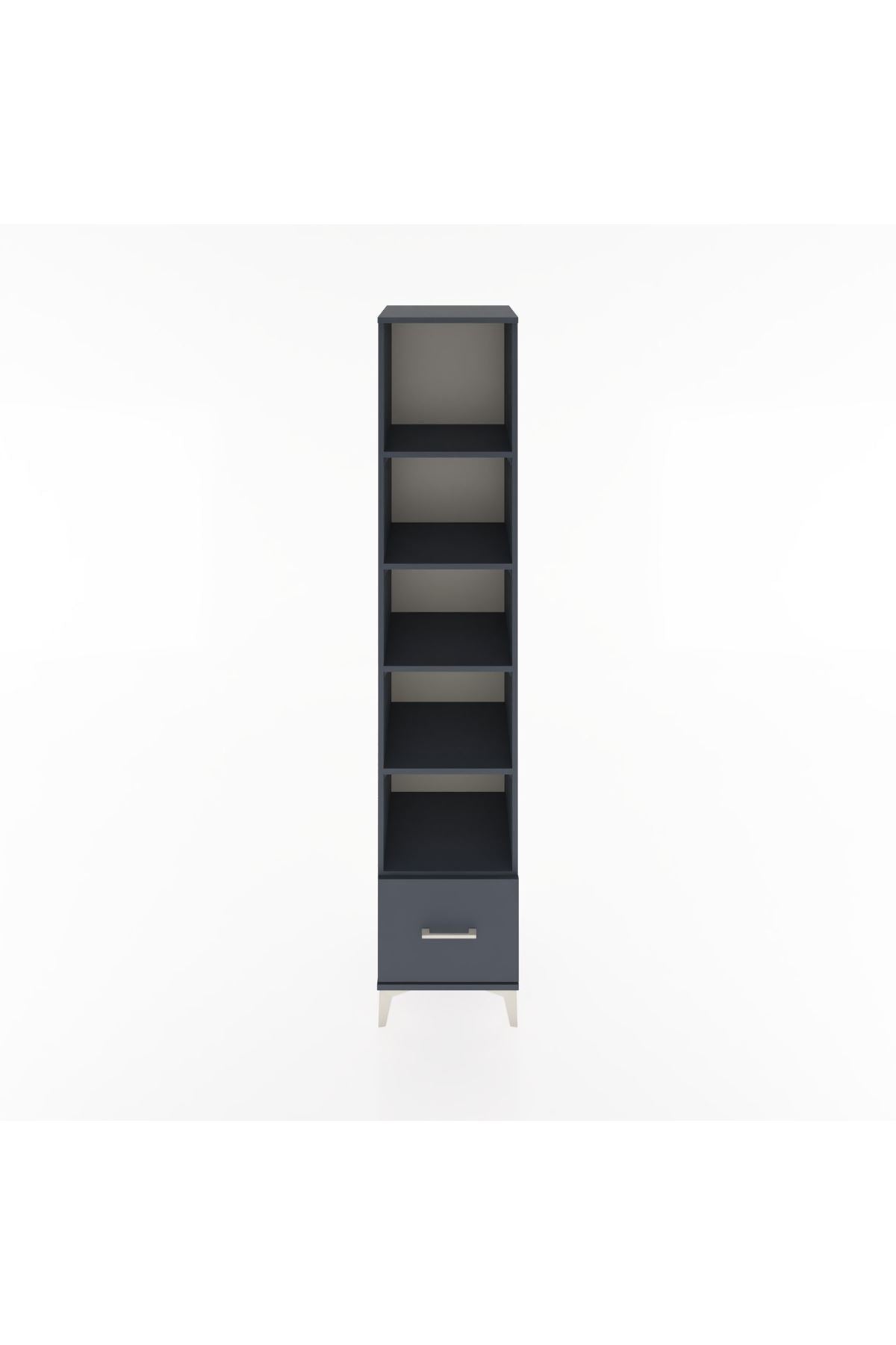 Hyperion Dolap 5 Raflı Tek Çekmeceli 44x44x221 Antrasit-Antrasit