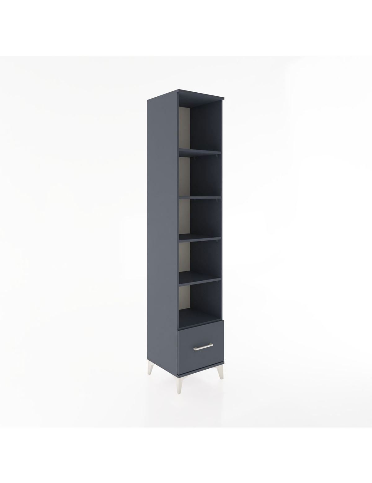 Hyperion Dolap 5 Raflı Tek Çekmeceli 44x44x221 Antrasit-Antrasit