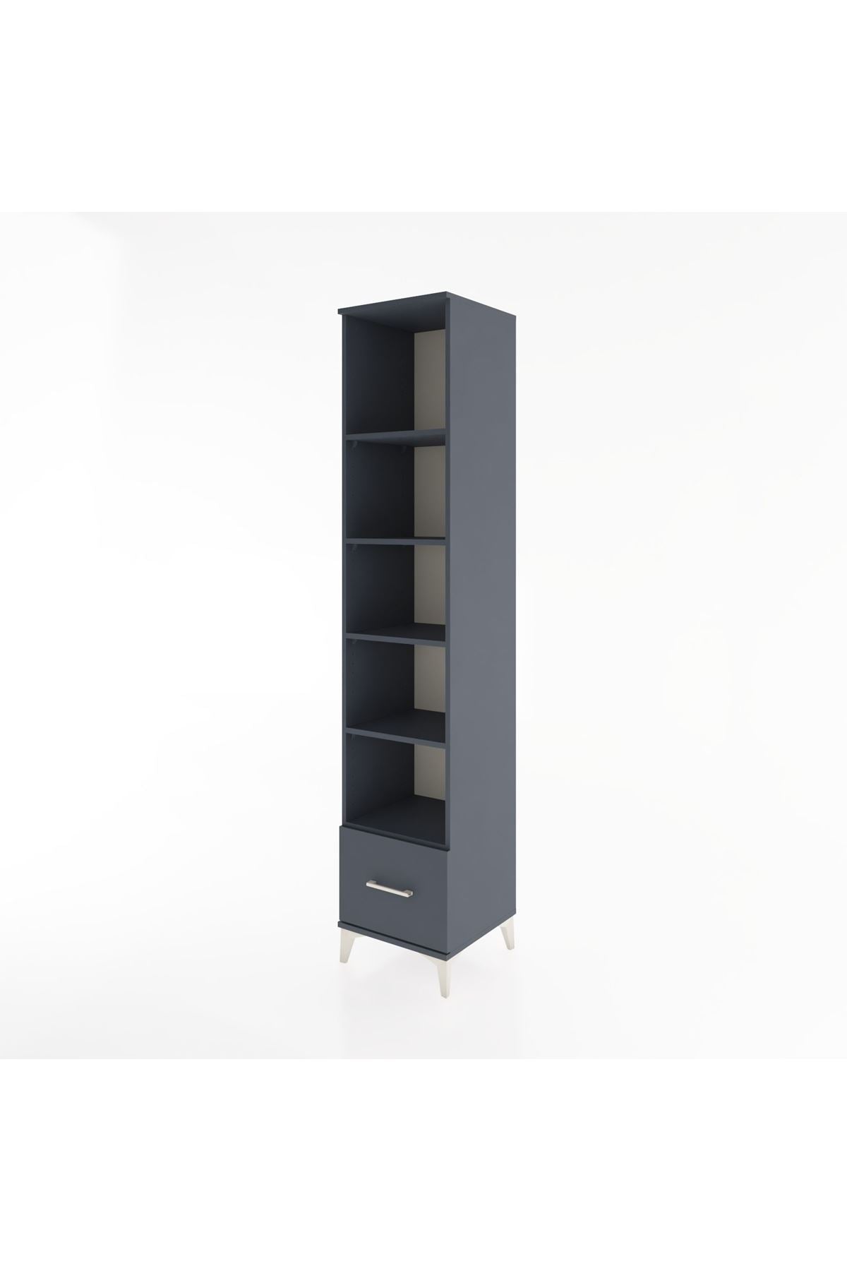 Hyperion Dolap 5 Raflı Tek Çekmeceli 44x44x221 Antrasit-Antrasit