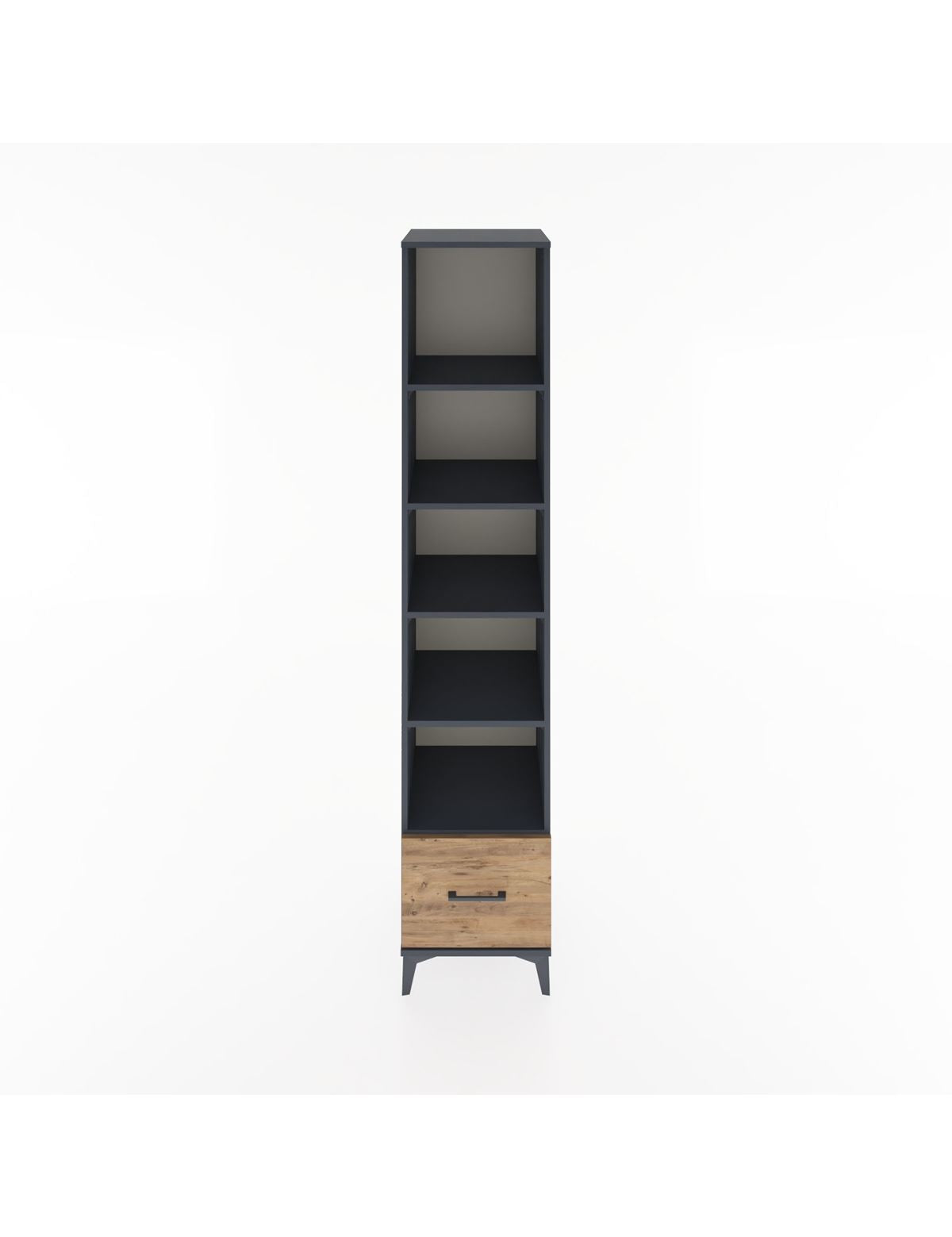 Hyperion Dolap 5 Raflı Tek Çekmeceli 44x44x221 Antrasit-Çam