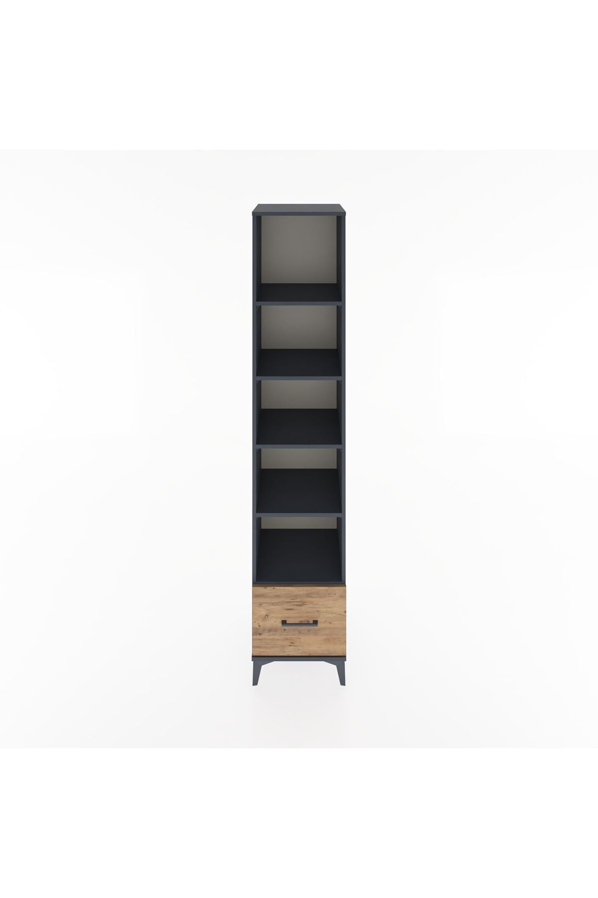 Hyperion Dolap 5 Raflı Tek Çekmeceli 44x44x221 Antrasit-Çam