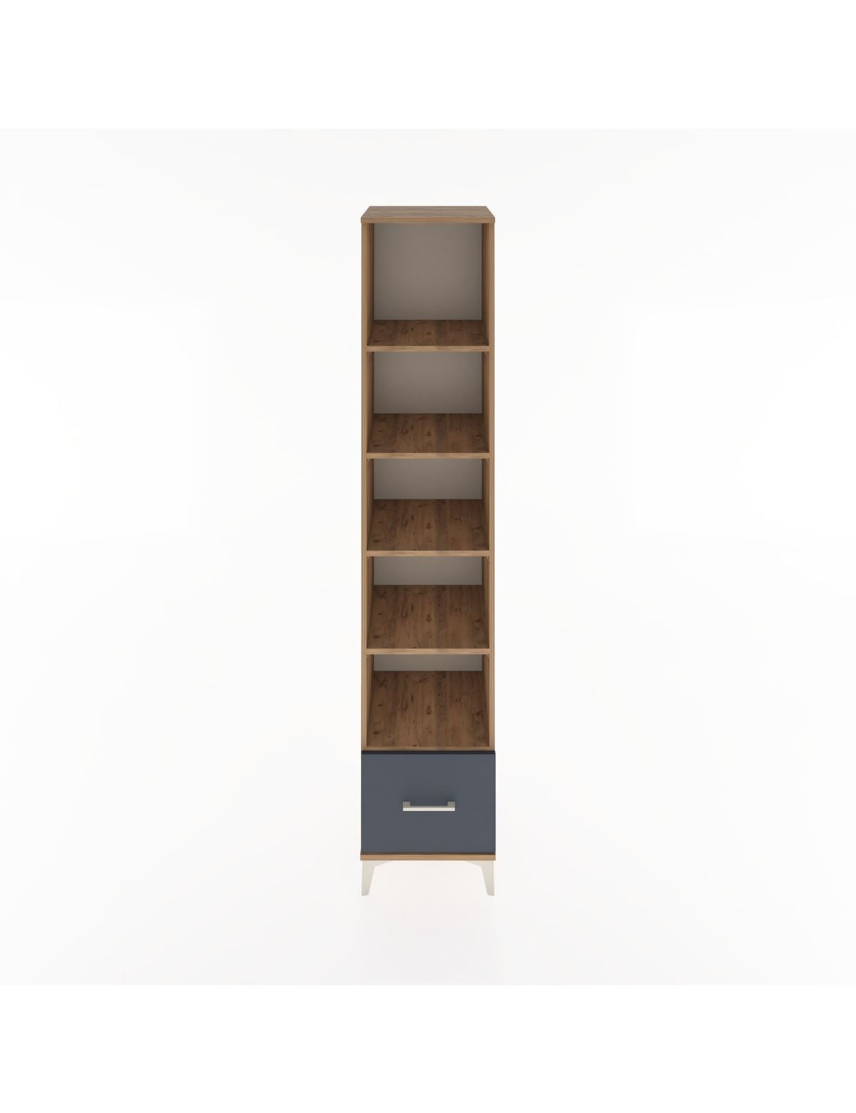 Hyperion Dolap 5 Raflı Tek Çekmeceli 44x44x221 Çam-Antrasit