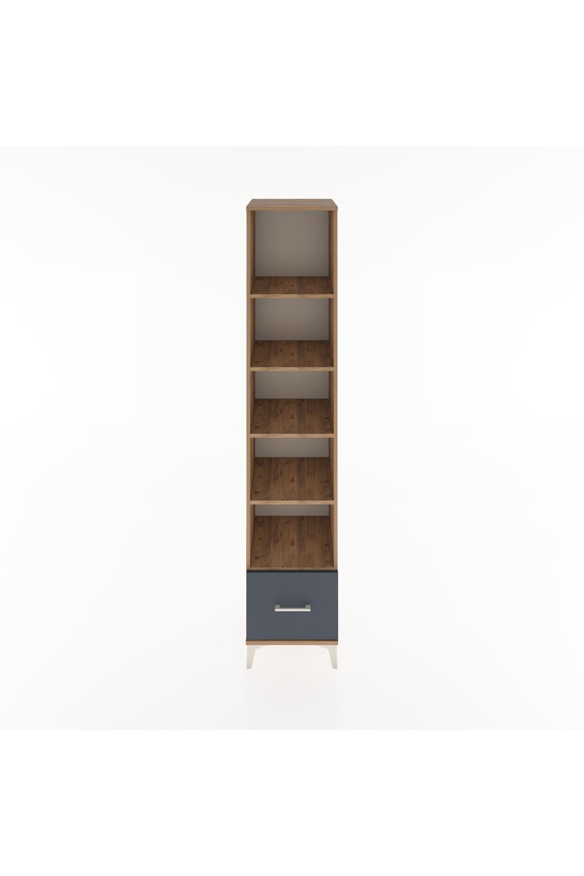 Hyperion Dolap 5 Raflı Tek Çekmeceli 44x44x221 Çam-Antrasit