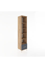 Hyperion Dolap 5 Raflı Tek Çekmeceli 44x44x221 Çam-Antrasit