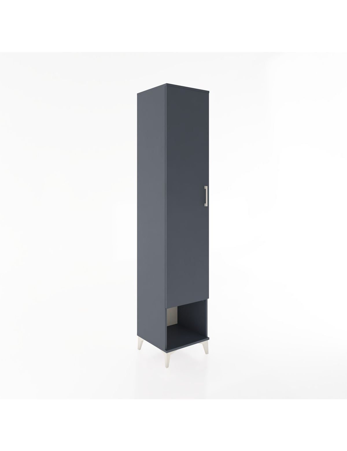 Hyperion Dolap 3 Raflı Tek Kapaklı Tek Askılı 44x44x221 Antrasit-Antrasit