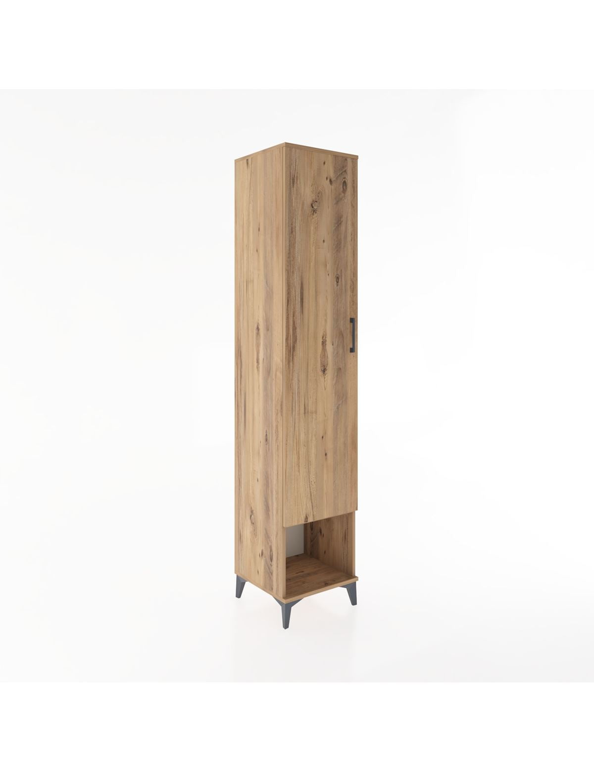 Hyperion Dolap 3 Raflı Tek Kapaklı Tek Askılı 44x44x221 Çam-Çam