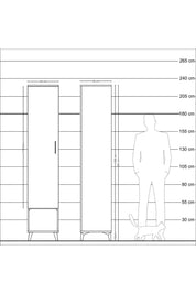 Hyperion Dolap 5 Raflı Tek Kapaklı 44x44x221 - S61M016V2B