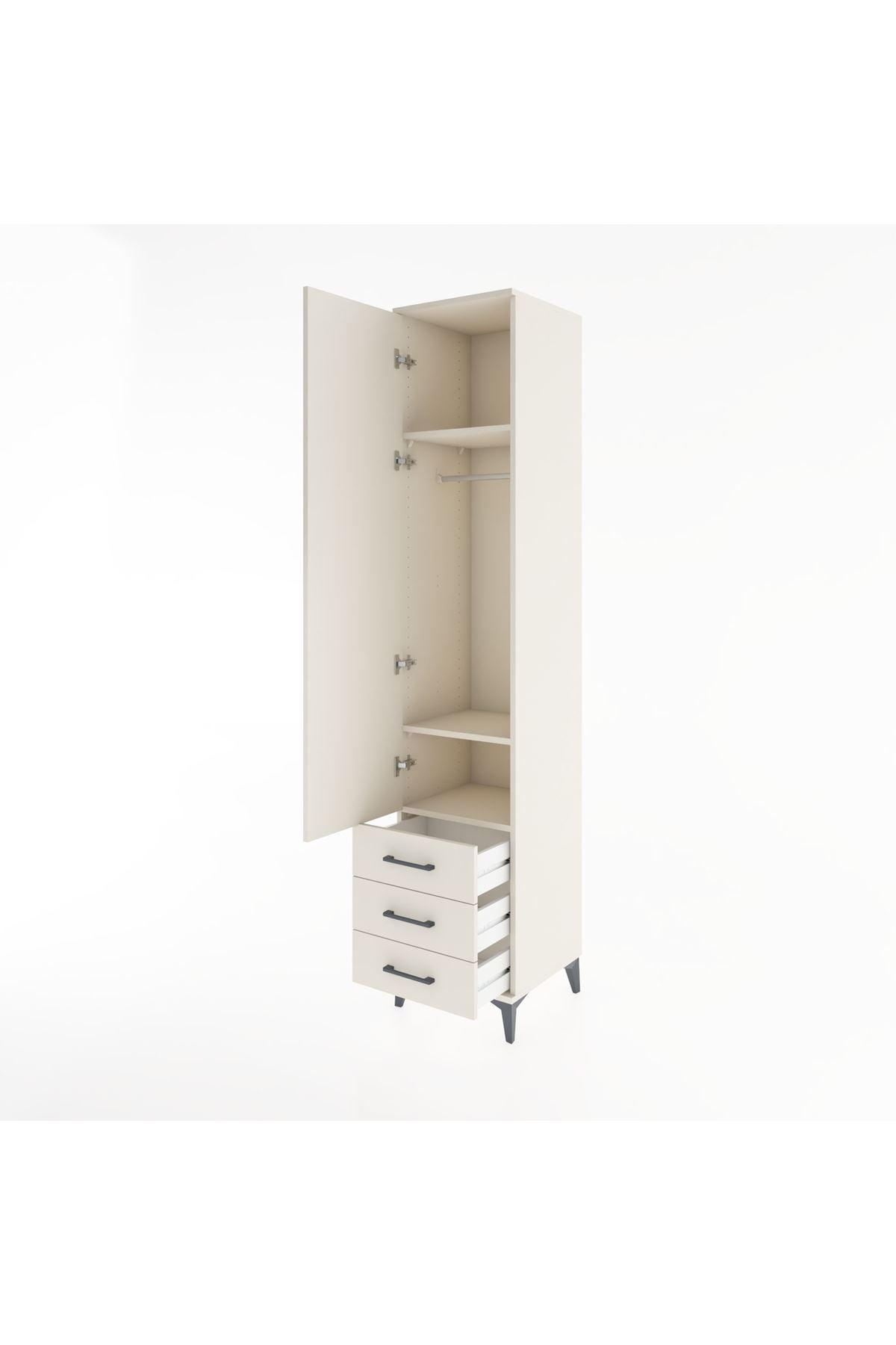 Hyperion Dolap 3 Raflı 3 Çekmeceli Tek Askılı 44x44x221 Aytaşı-Aytaşı