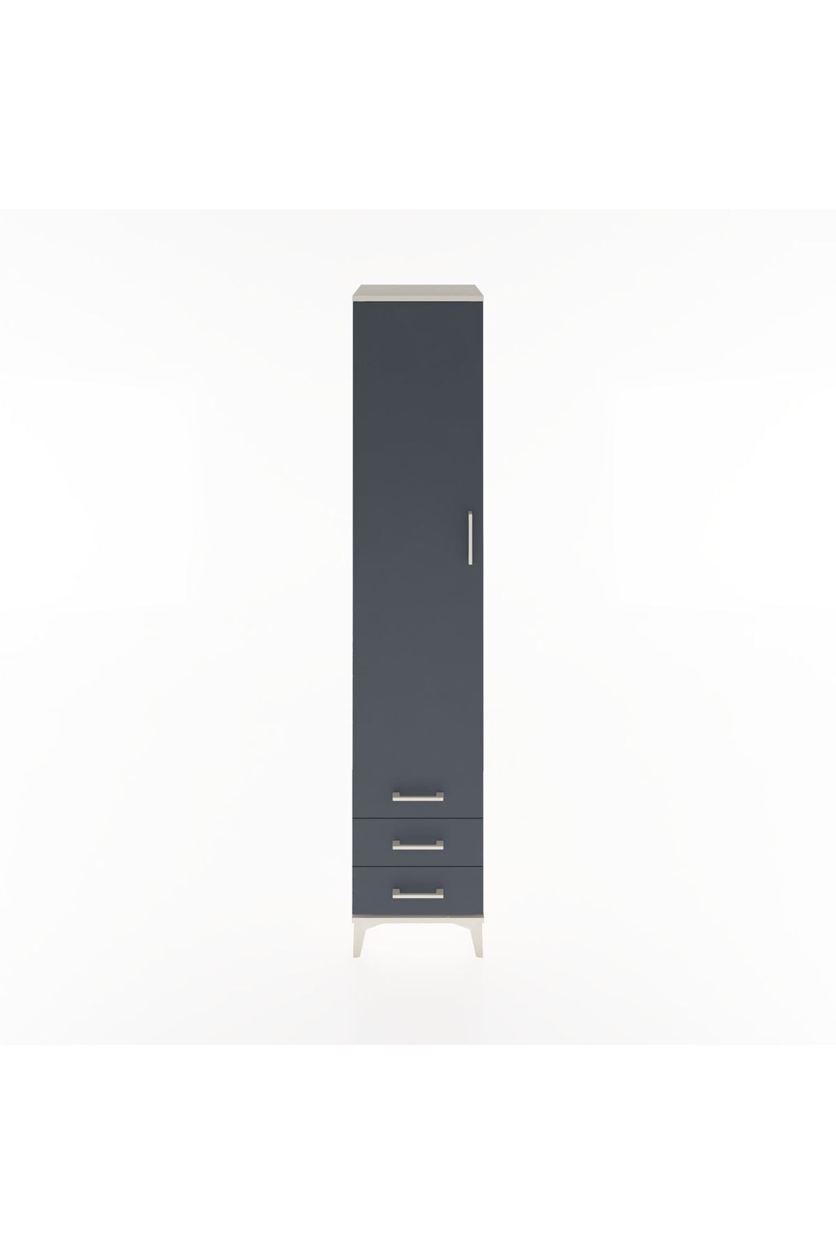 Hyperion Dolap 3 Raflı 3 Çekmeceli Tek Askılı 44x44x221 Aytaşı-Antrasit