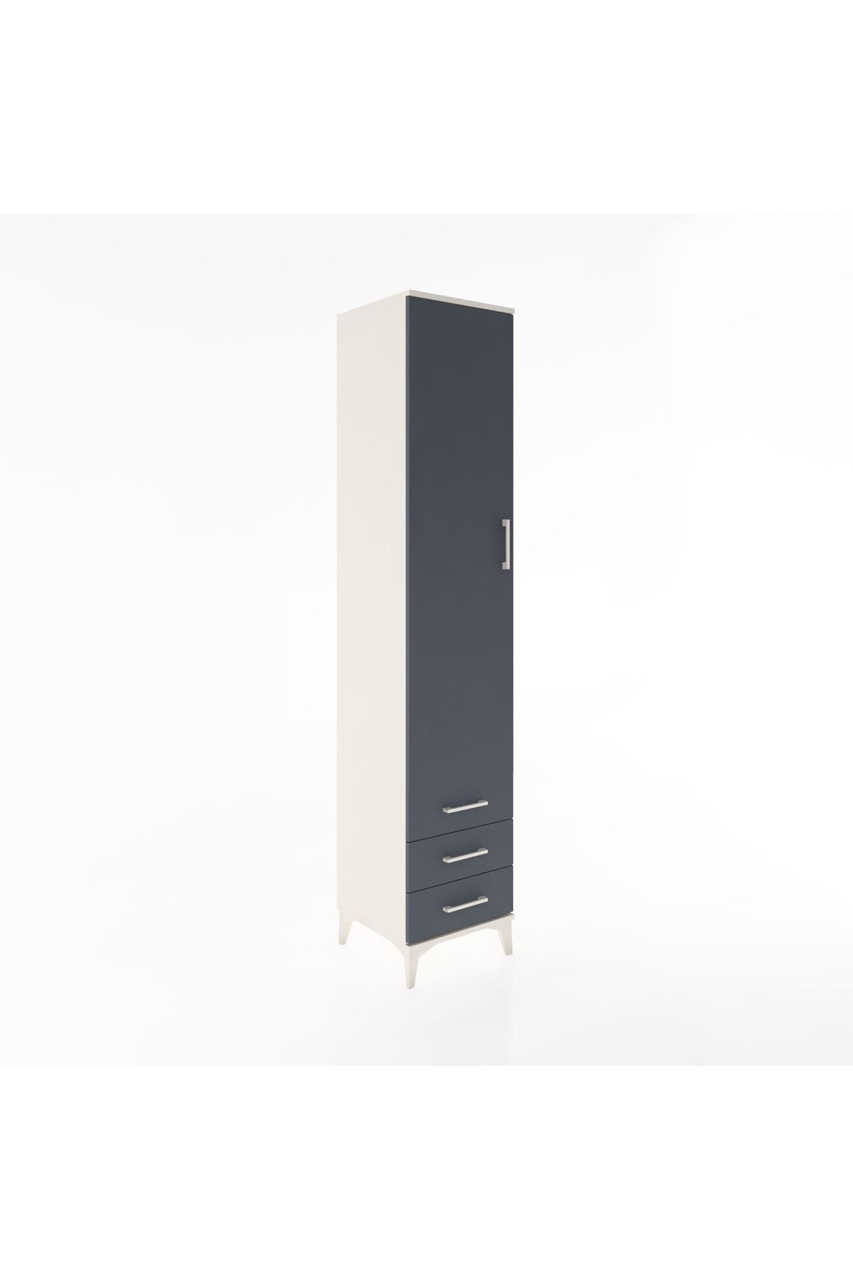 Hyperion Dolap 3 Raflı 3 Çekmeceli Tek Askılı 44x44x221 Aytaşı-Antrasit