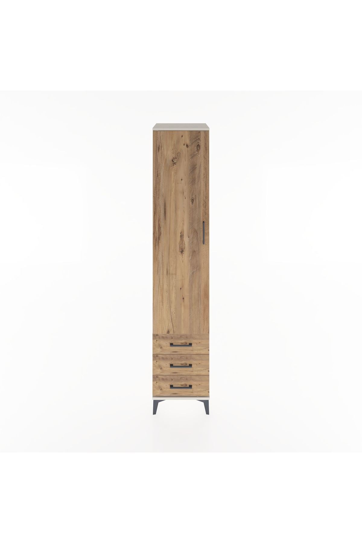 Hyperion Dolap 3 Raflı 3 Çekmeceli Tek Askılı 44x44x221 Aytaşı-Çam