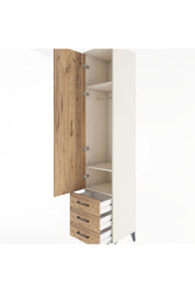 Hyperion Dolap 3 Raflı 3 Çekmeceli Tek Askılı 44x44x221 Aytaşı-Çam
