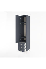 Hyperion Dolap 3 Raflı 3 Çekmeceli Tek Askılı 44x44x221 Antrasit-Antrasit