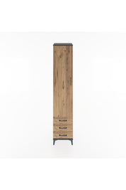 Hyperion Dolap 3 Raflı 3 Çekmeceli Tek Askılı 44x44x221 Antrasit-Çam