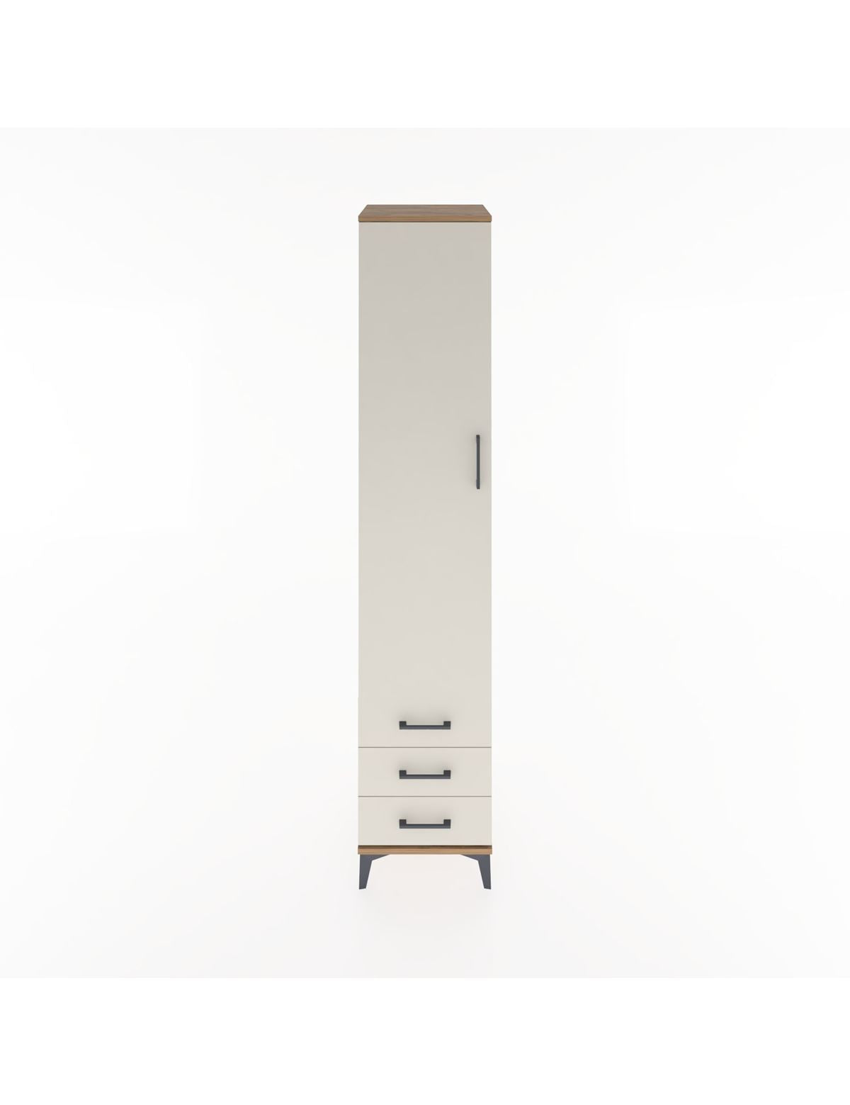 Hyperion Dolap 3 Raflı 3 Çekmeceli Tek Askılı 44x44x221 Çam-Aytaşı