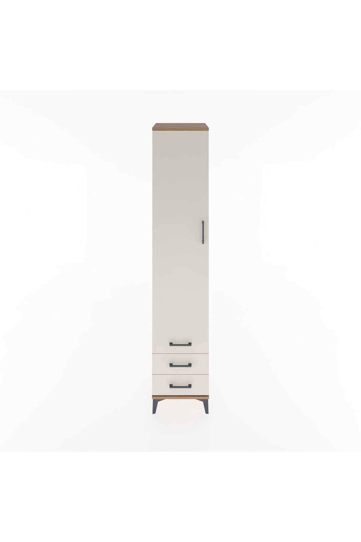 Hyperion Dolap 3 Raflı 3 Çekmeceli Tek Askılı 44x44x221 Çam-Aytaşı