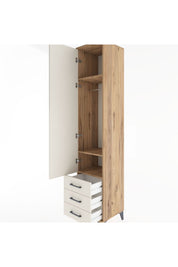 Hyperion Dolap 3 Raflı 3 Çekmeceli Tek Askılı 44x44x221 Çam-Aytaşı