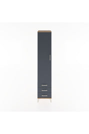 Hyperion Dolap 3 Raflı 3 Çekmeceli Tek Askılı 44x44x221 Çam-Antrasit