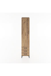 Hyperion Dolap 3 Raflı 3 Çekmeceli Tek Askılı 44x44x221 Çam-Çam