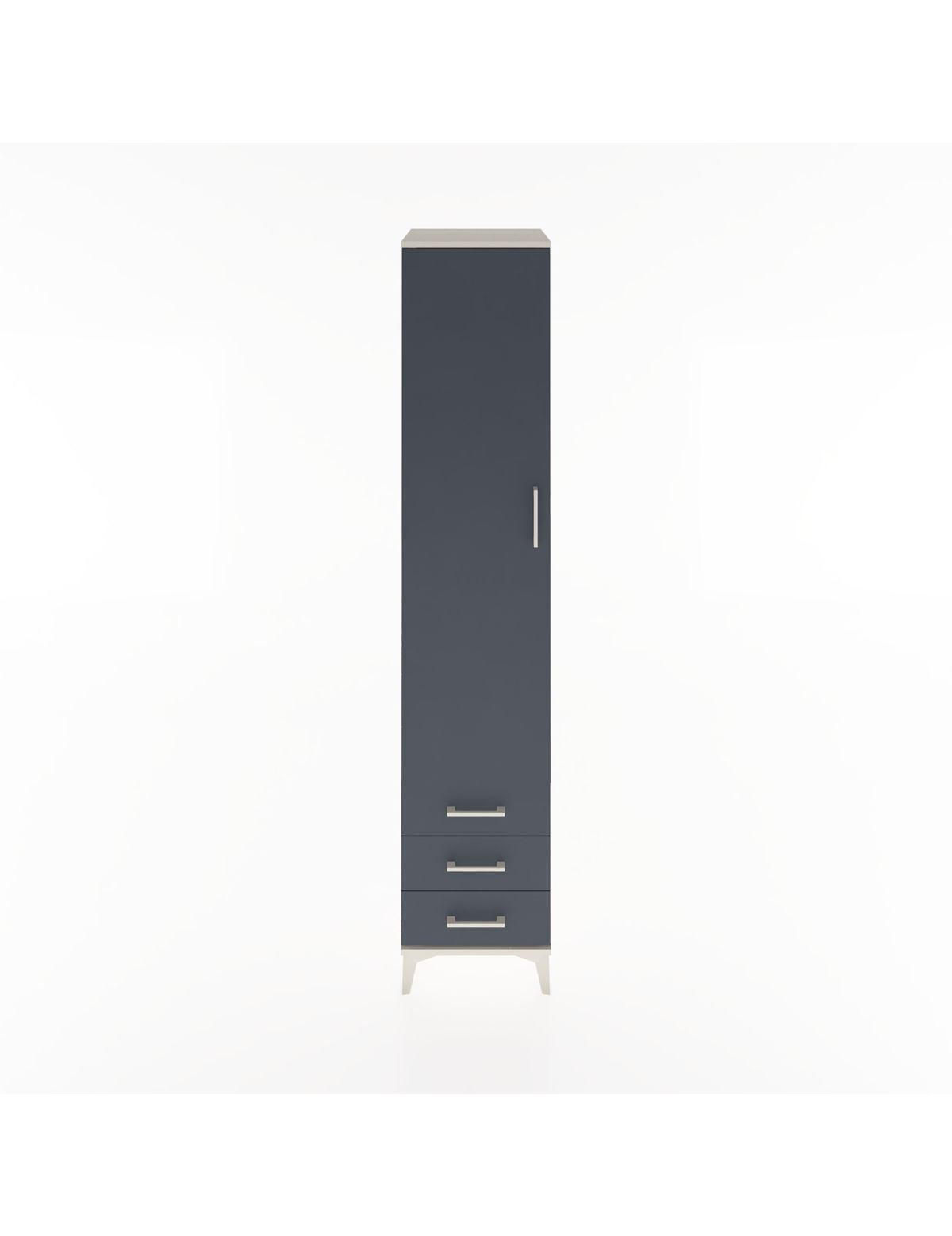 Hyperion Dolap 5 Raflı 3 Çekmeceli Tek Kapaklı 44x44x221 Aytaşı-Antrasit