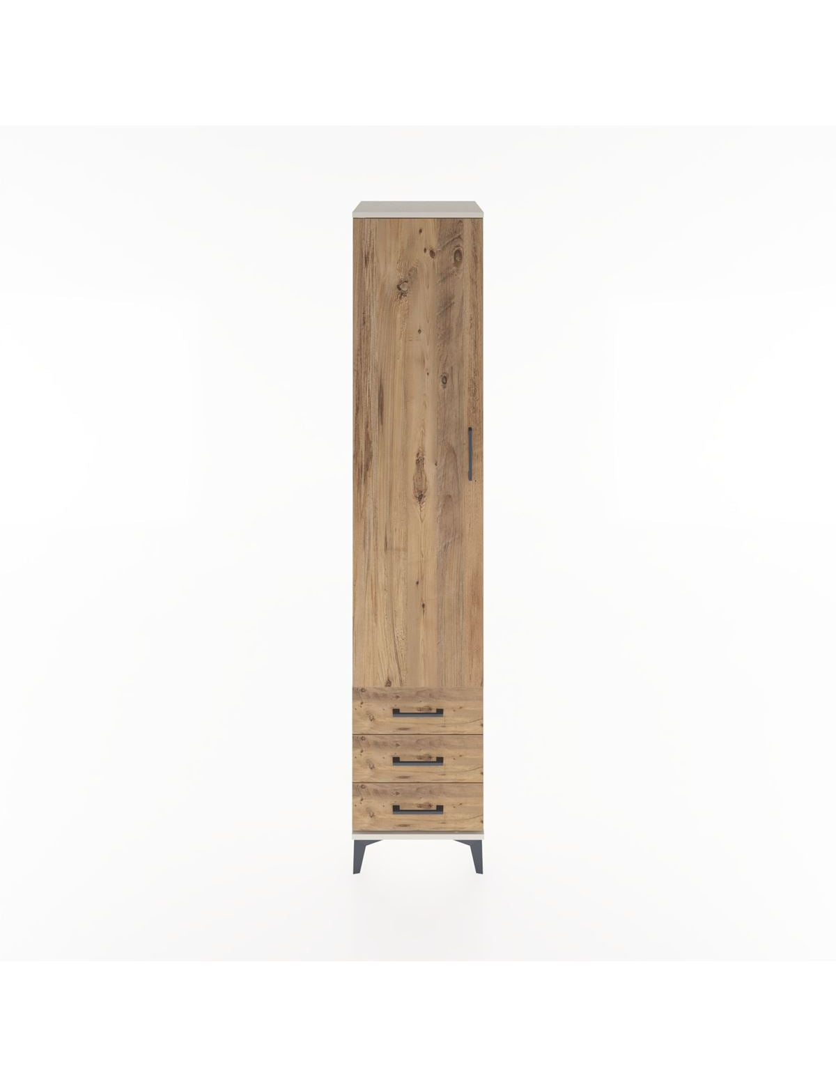 Hyperion Dolap 5 Raflı 3 Çekmeceli Tek Kapaklı 44x44x221 Aytaşı-Çam