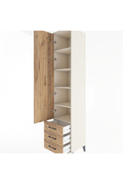 Hyperion Dolap 5 Raflı 3 Çekmeceli Tek Kapaklı 44x44x221 Aytaşı-Çam