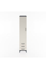 Hyperion Dolap 5 Raflı 3 Çekmeceli Tek Kapaklı 44x44x221 Antrasit-Aytaşı