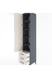 Hyperion Dolap 5 Raflı 3 Çekmeceli Tek Kapaklı 44x44x221 Antrasit-Aytaşı