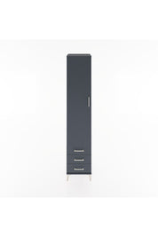 Hyperion Dolap 5 Raflı 3 Çekmeceli Tek Kapaklı 44x44x221 Antrasit-Antrasit