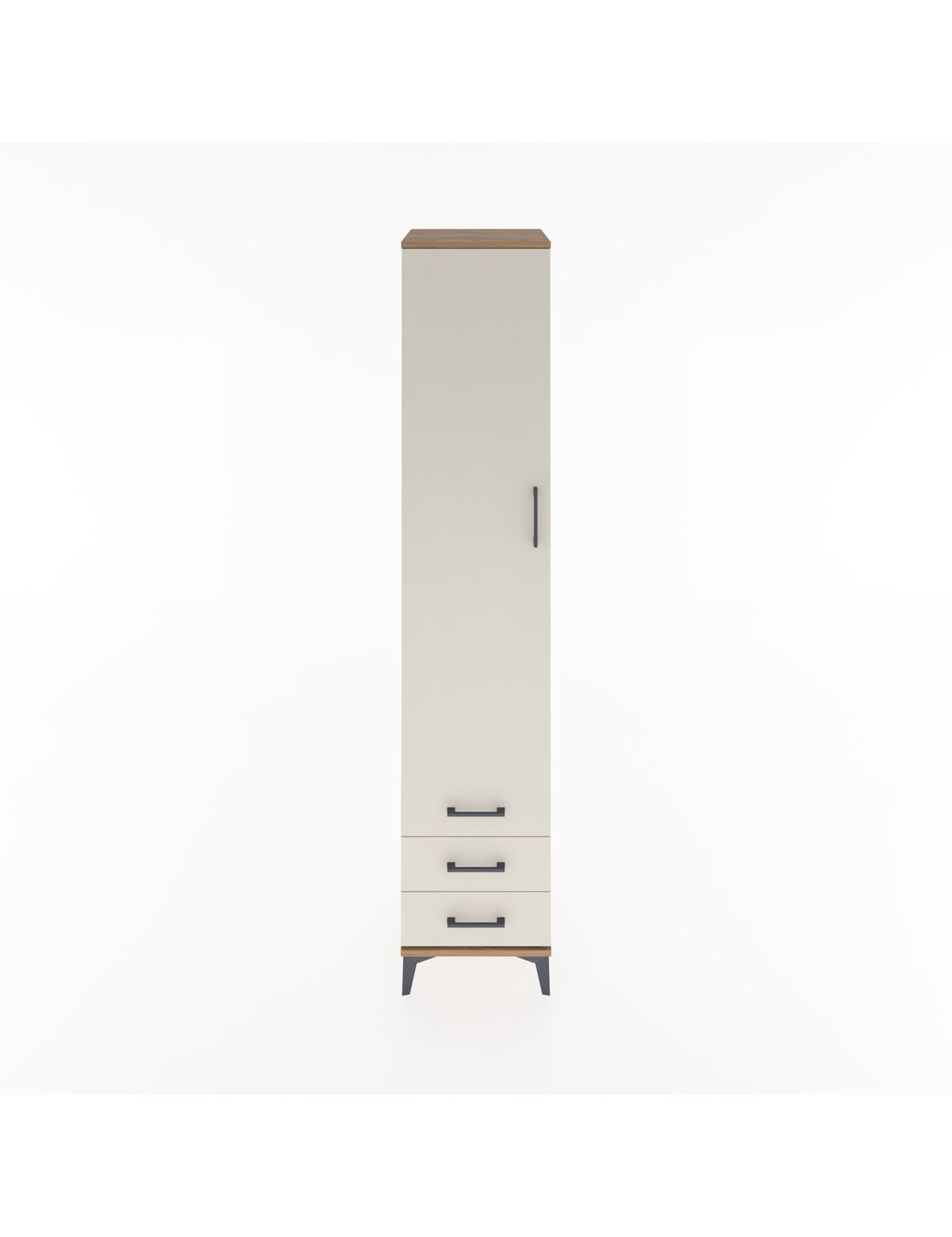 Hyperion Dolap 5 Raflı 3 Çekmeceli Tek Kapaklı 44x44x221 Çam-Aytaşı