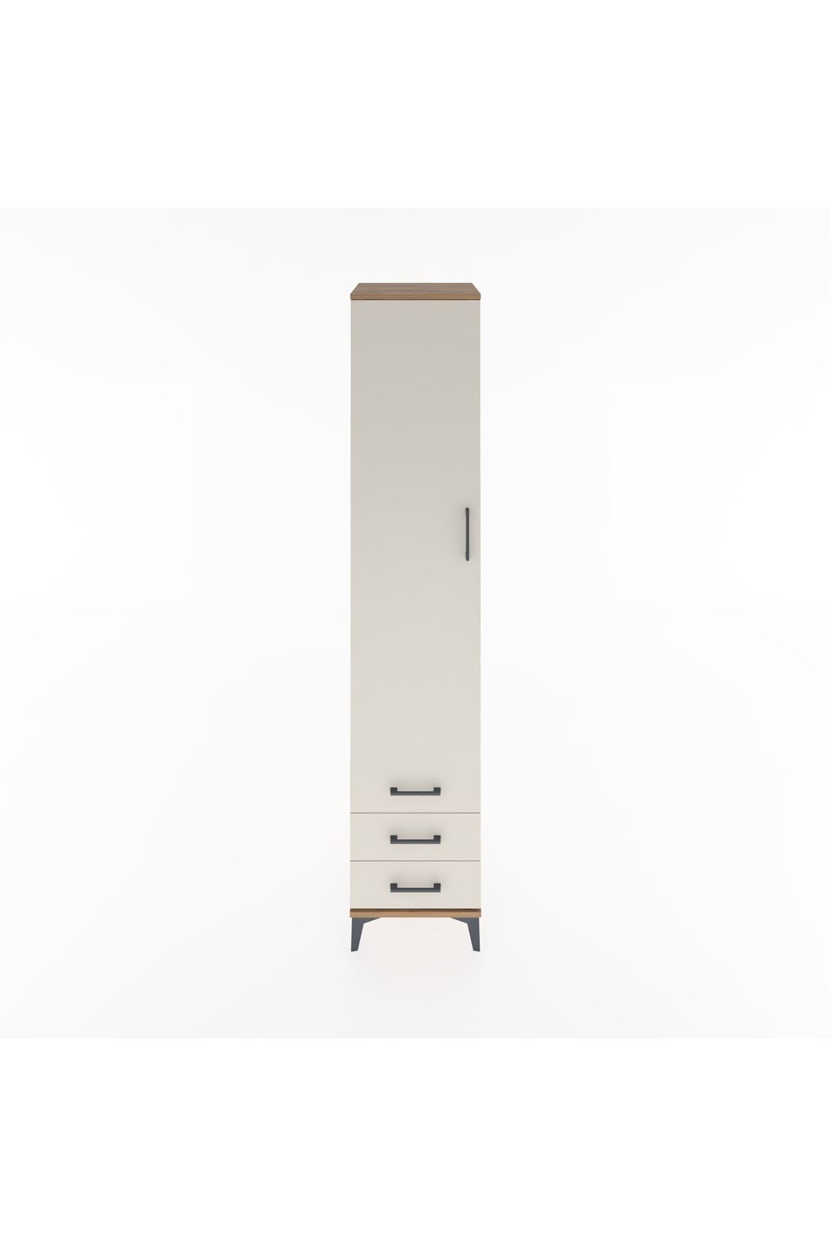 Hyperion Dolap 5 Raflı 3 Çekmeceli Tek Kapaklı 44x44x221 Çam-Aytaşı