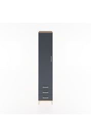 Hyperion Dolap 5 Raflı 3 Çekmeceli Tek Kapaklı 44x44x221 Çam-Antrasit