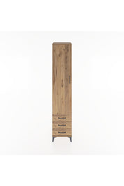 Hyperion Dolap 5 Raflı 3 Çekmeceli Tek Kapaklı 44x44x221 Çam-Çam