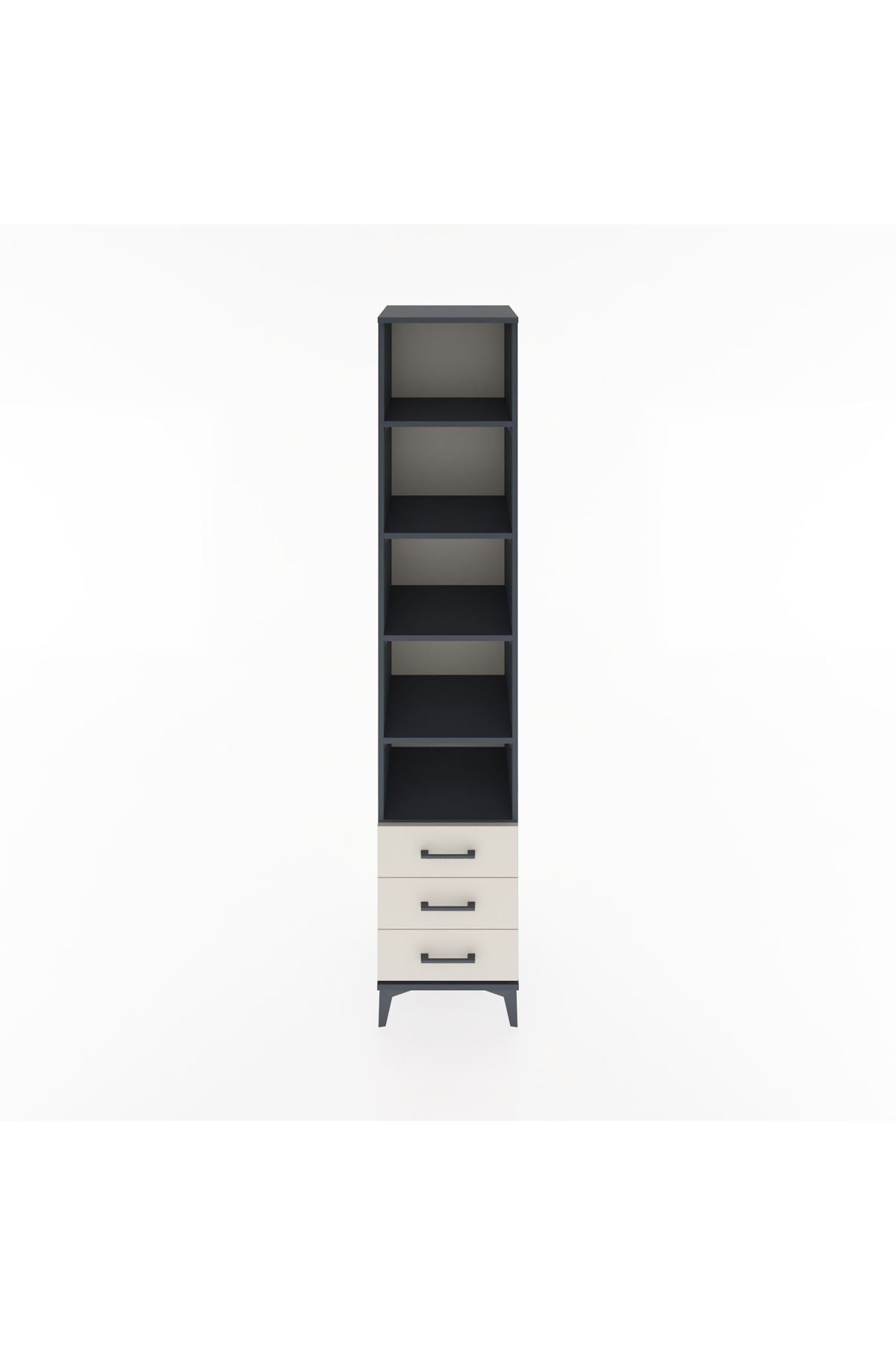Hyperion Dolap 5 Raflı 3 Çekmeceli 44x44x221 Antrasit-Aytaşı