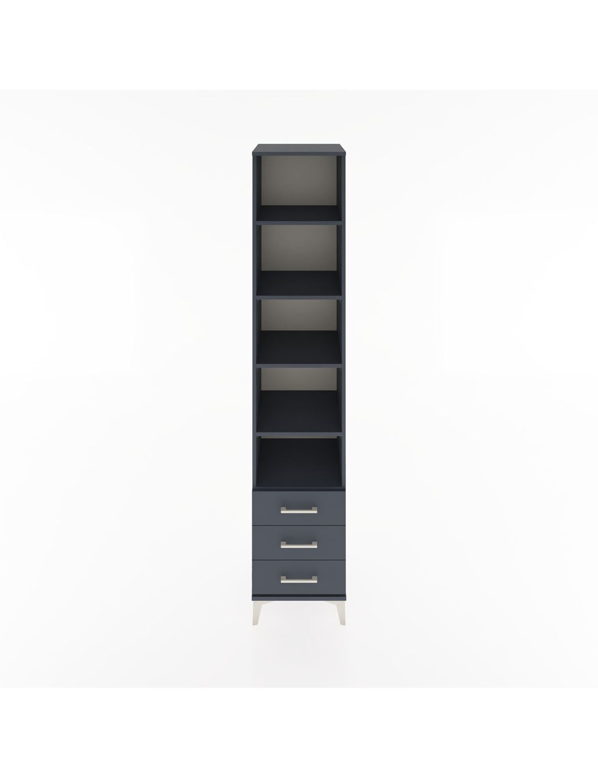 Hyperion Dolap 5 Raflı 3 Çekmeceli 44x44x221 Antrasit-Antrasit