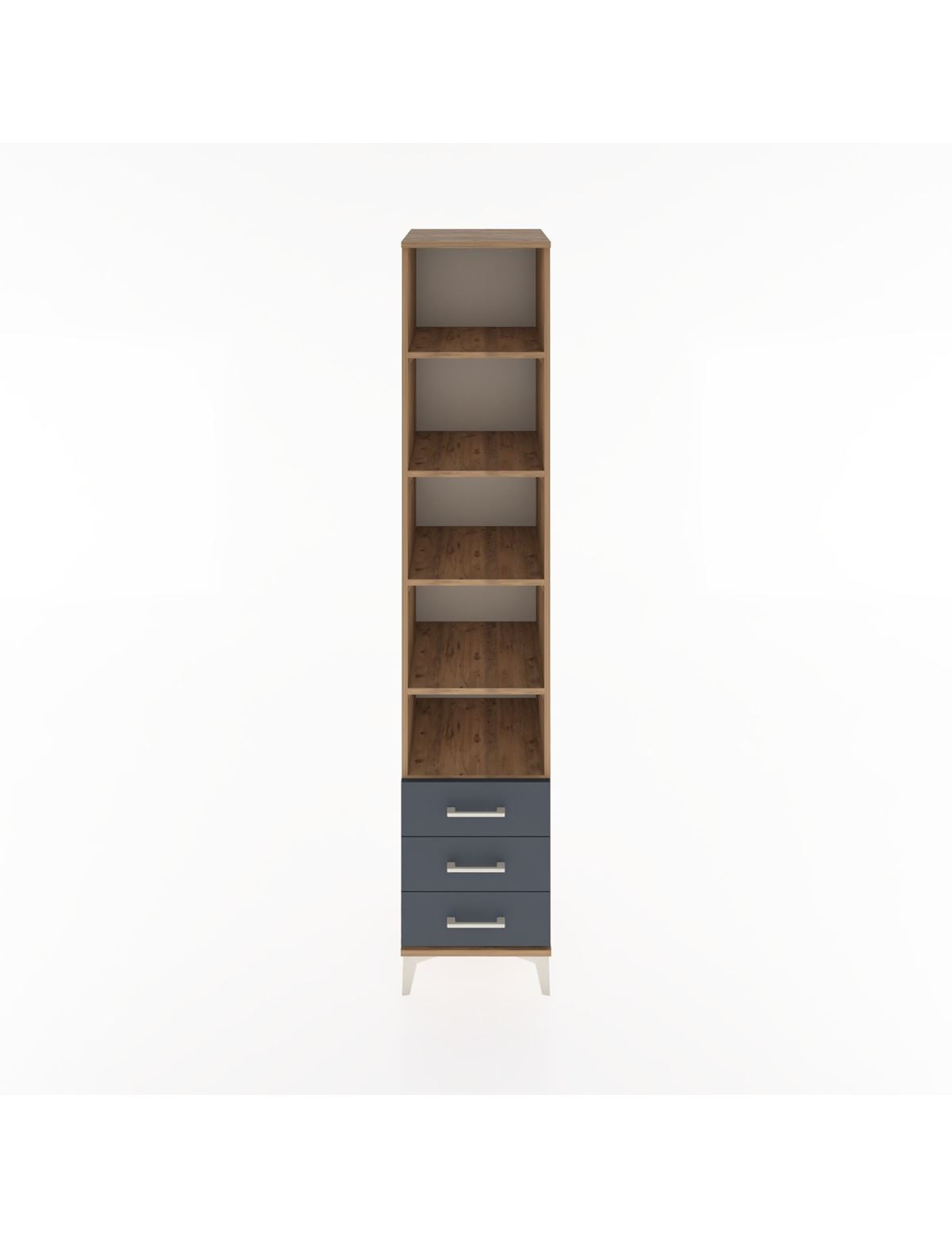 Hyperion Dolap 5 Raflı 3 Çekmeceli 44x44x221 Çam-Antrasit