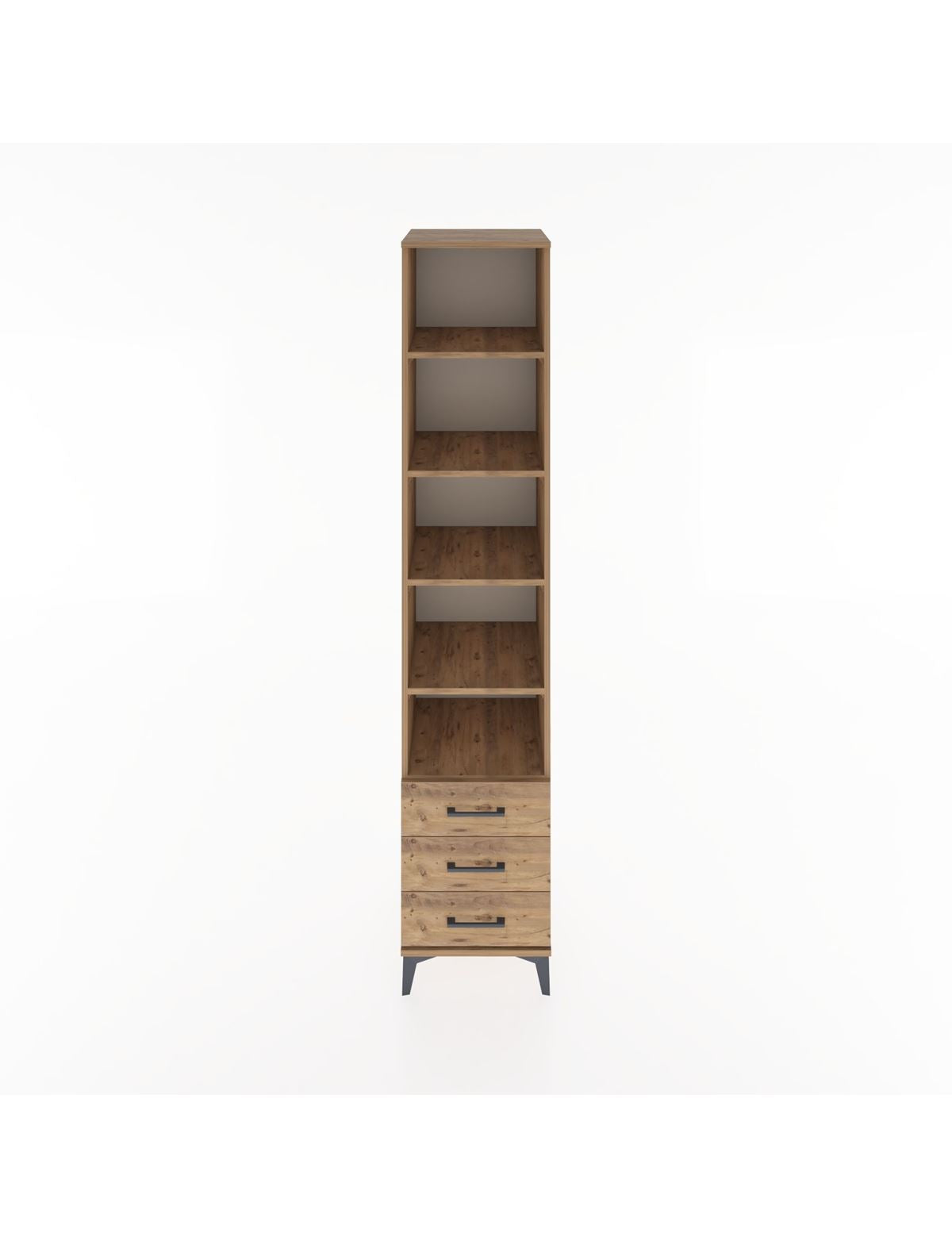 Hyperion Dolap 5 Raflı 3 Çekmeceli 44x44x221 Çam-Çam